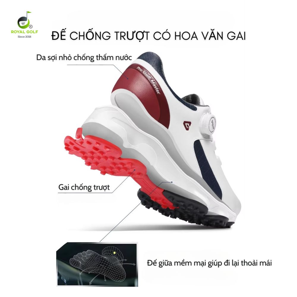 Đế đinh chống trượt giúp golfer di chuyển linh hoạt trên mọi địa hình