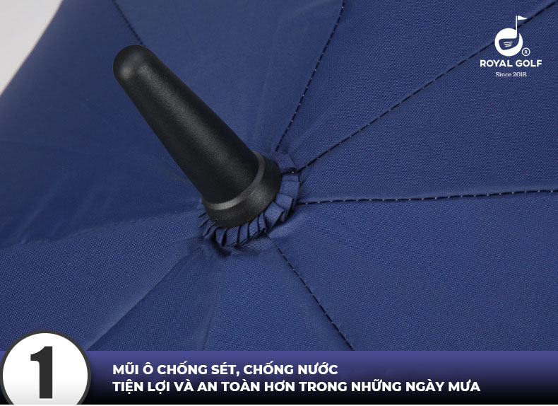 ô dù golf gắn quạt tích điện